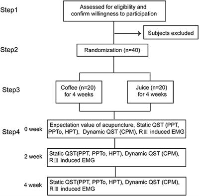 Caffeine Attenuates Electroacupuncture Effect on Pressure Pain Threshold and Tolerance in Healthy Individuals: A Randomized Controlled Trial